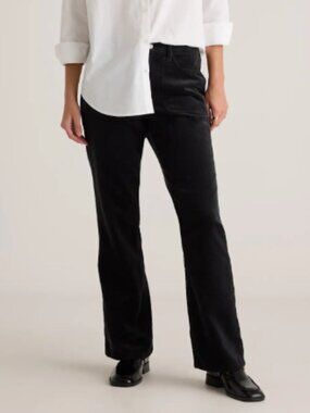Quince Women's Organic Stretch Corduroy Flare Pants Black - 12
